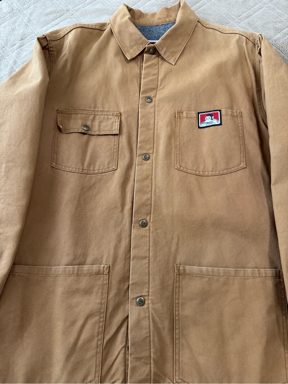 Ben Davis Khaki Canvas Work Jacket with Chest Patch